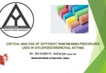 Panchkarma procedures used in Childhood Bronchial Asthma