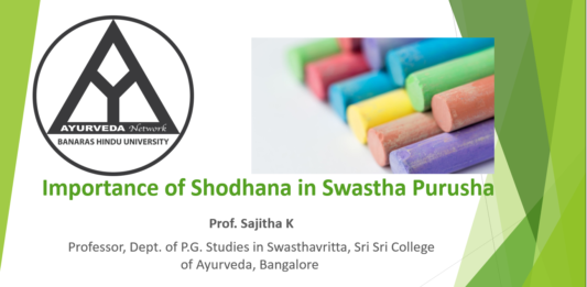 ‘Importance of Shodhana in healthy individuals’ by Prof. Sajitha K