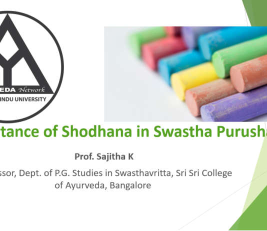 ‘Importance of Shodhana in healthy individuals’ by Prof. Sajitha K