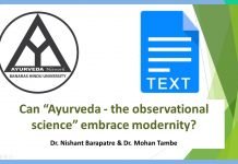 Opinion: Can “Ayurveda – The Observational Science” Embrace Modernity? – Dr. Nishant Barapatre and Dr. Mohan Tambe