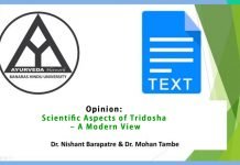 Opinion: Scientific Aspects of Tridosha – A Modern View – Dr. Nishant Barapatre and Dr. Mohan Tambe