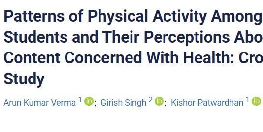 Patterns of Physical Activity Among University Students and Their Perceptions About the Curricular Content Concerned With Health: Cross-sectional Study