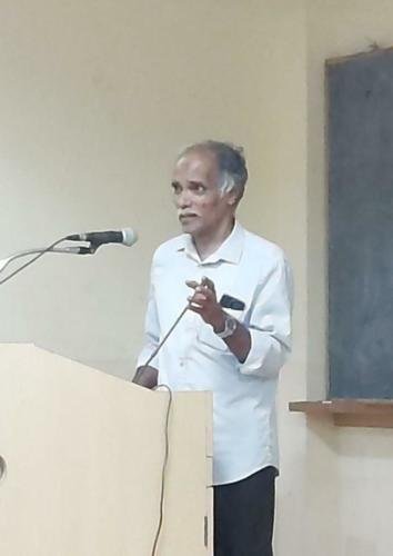  Prof. Muralidhara Sharma speaking on the Ayurvedic principles of management of skin disorders 